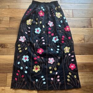 Johnny Was Los Angeles embroidered floral maxi skirt